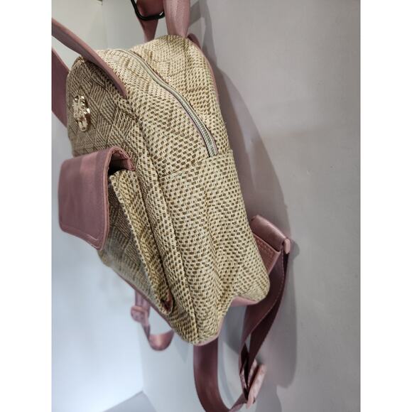 Disney Pink Mini Backpack Minnie Mouse "Pastels & Petals" Bioworld Lightweight - Picture 4 of 12